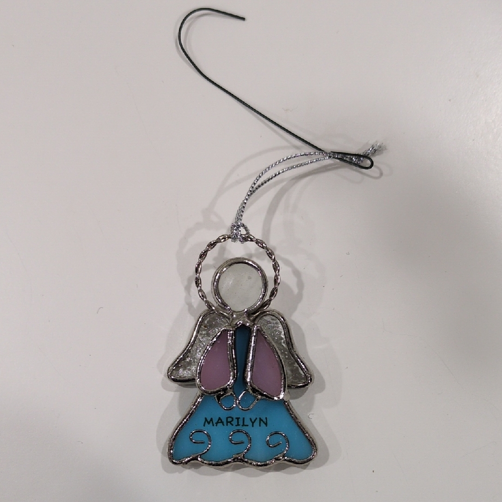 Marilyn Angel Ornament with Purple and Blue Accents